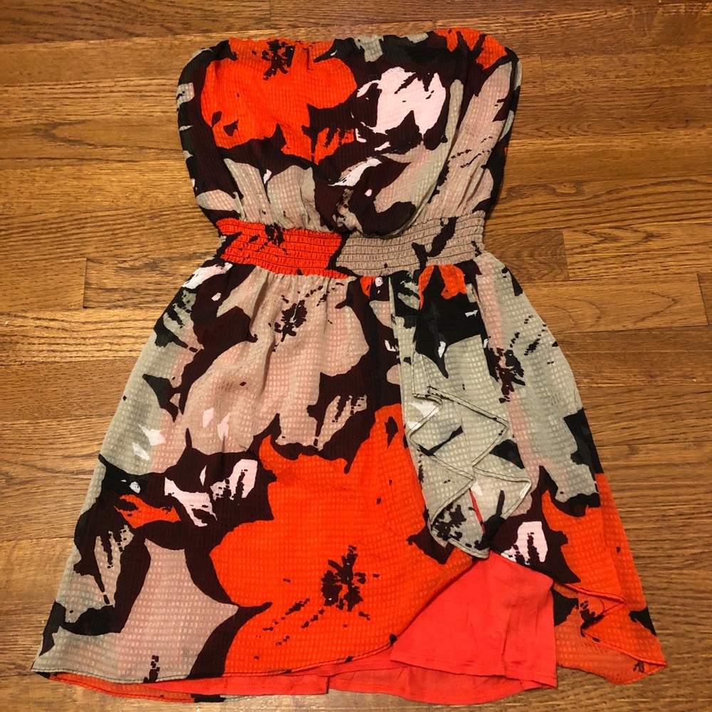Strapless Floral Dress